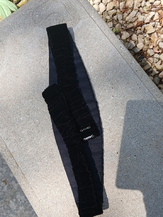 vintage black beaded belt,velvet, Beaded. wide sash or cummerbund-style piece. main image 11